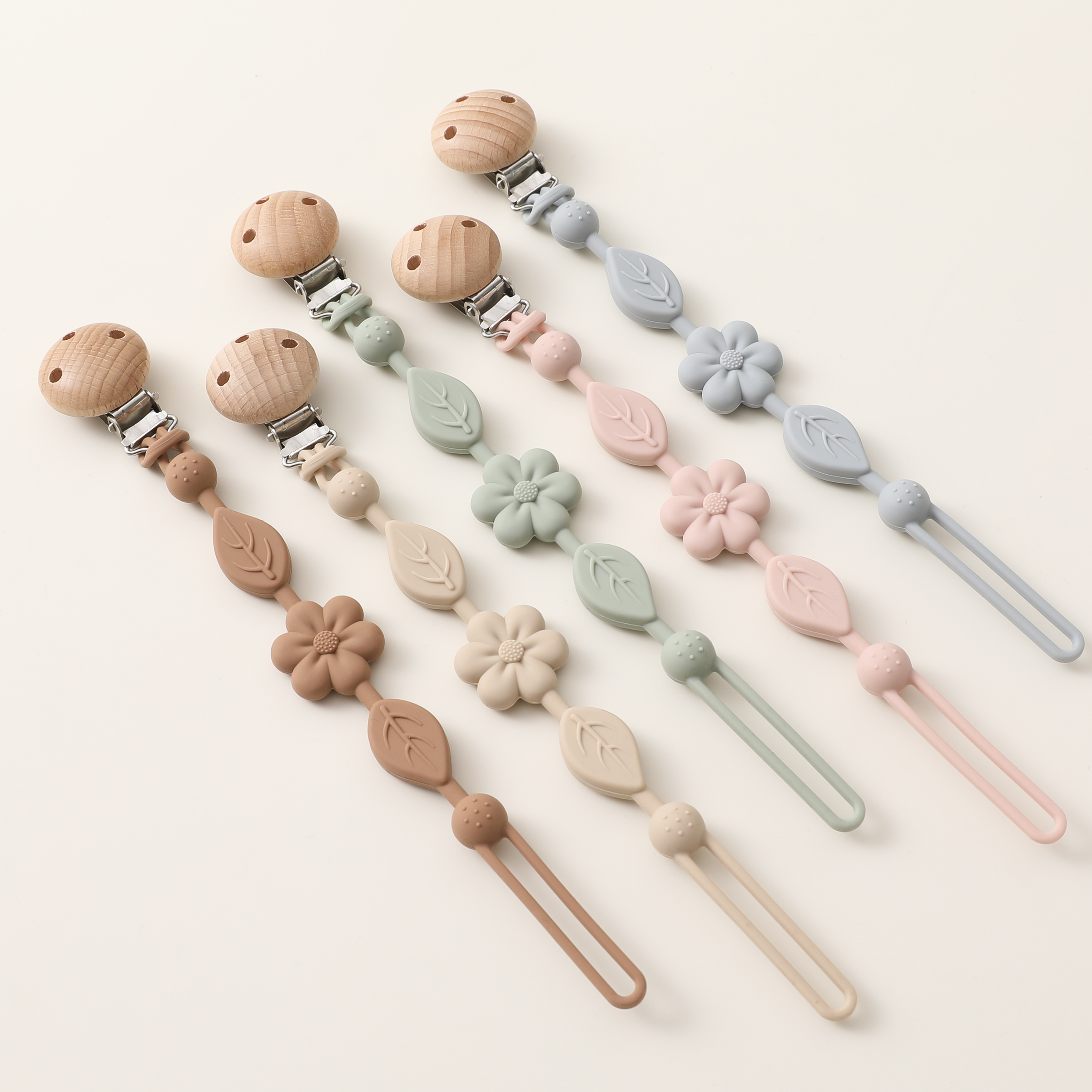 Baby Products For Newborn - 1pcs Baby Silicone Pacifier Chains, Flower